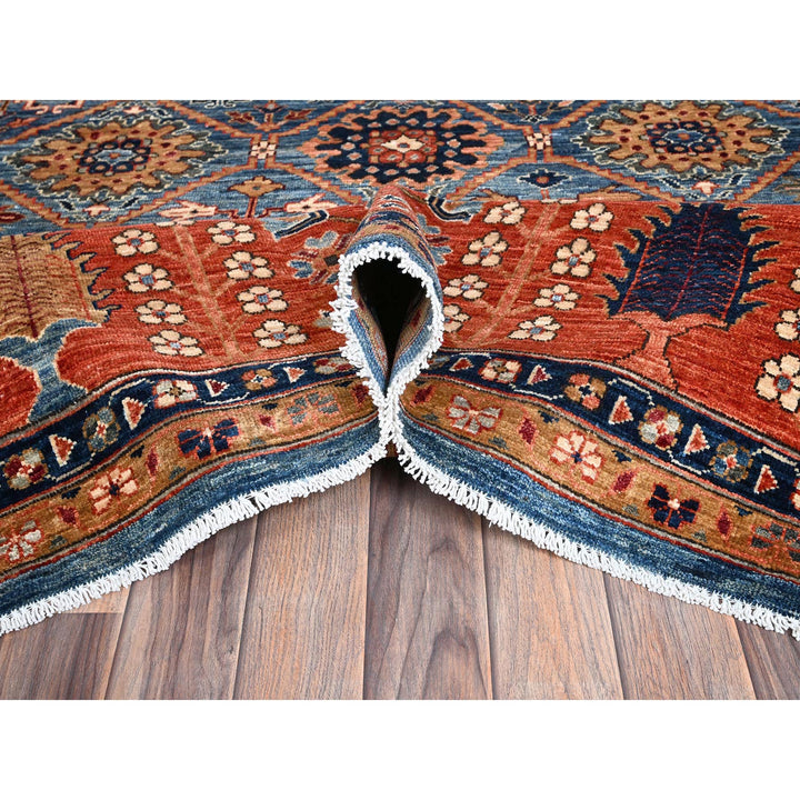 10'0" x 13'11" New Hand Knotted Blue Wool Rectangle Oriental Rug - MOA1021092