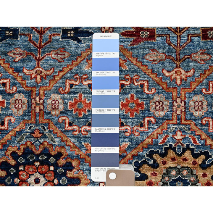10'0" x 13'11" New Hand Knotted Blue Wool Rectangle Oriental Rug - MOA1021092