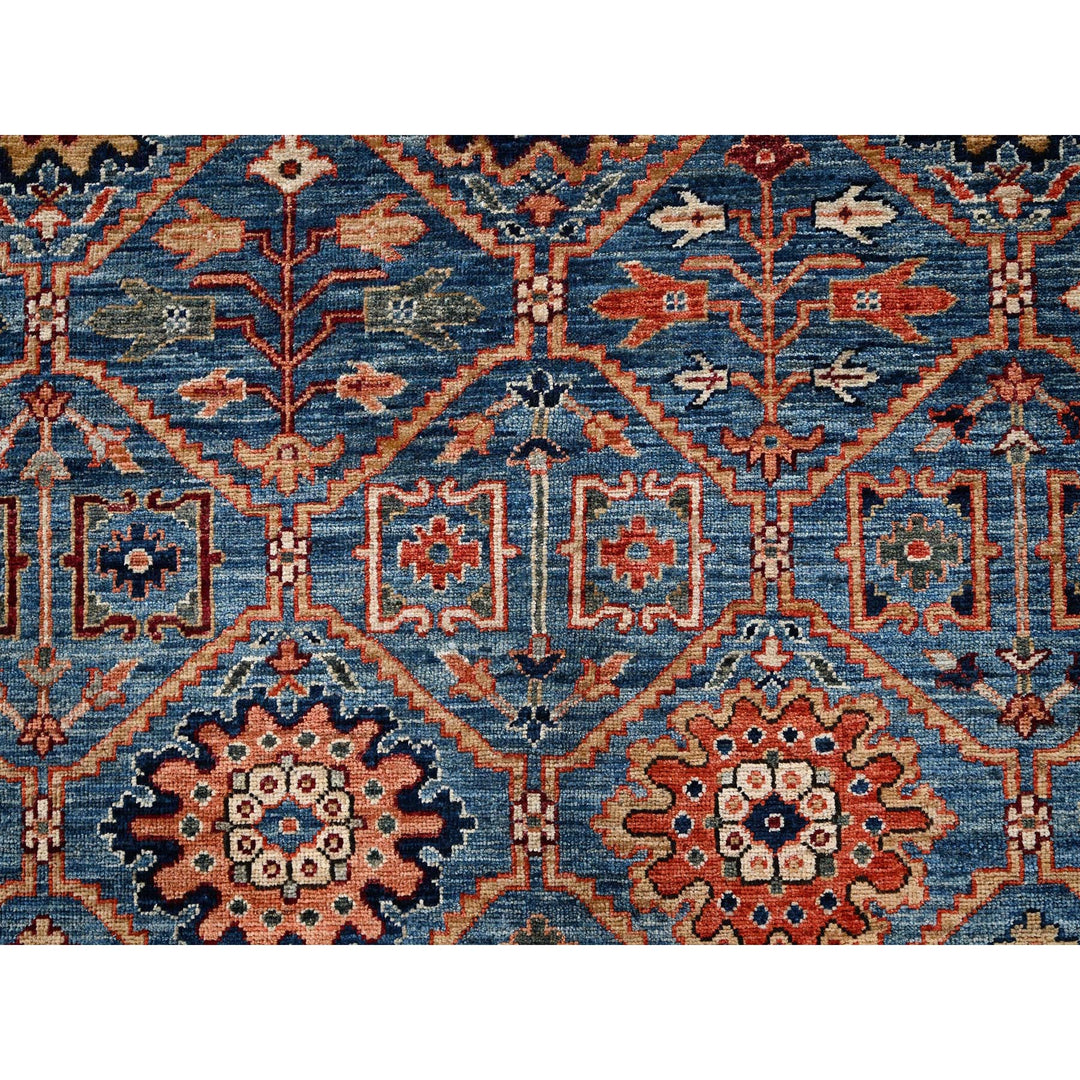 10'0" x 13'11" New Hand Knotted Blue Wool Rectangle Oriental Rug - MOA1021092
