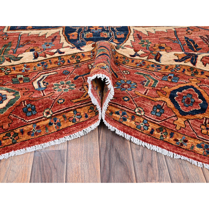 10'2" x 13'8" New Hand Knotted Red Wool Rectangle Oriental Rug - MOA1021094