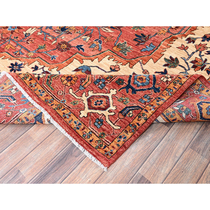 10'2" x 13'8" New Hand Knotted Red Wool Rectangle Oriental Rug - MOA1021094