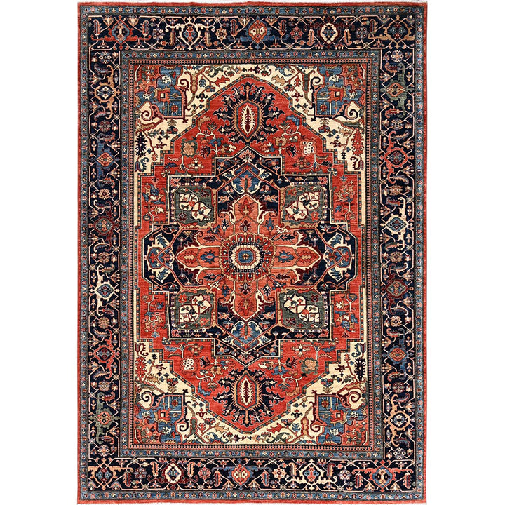 9'10" x 14'3" New Hand Knotted Red Wool Rectangle Oriental Rug - MOA1021095