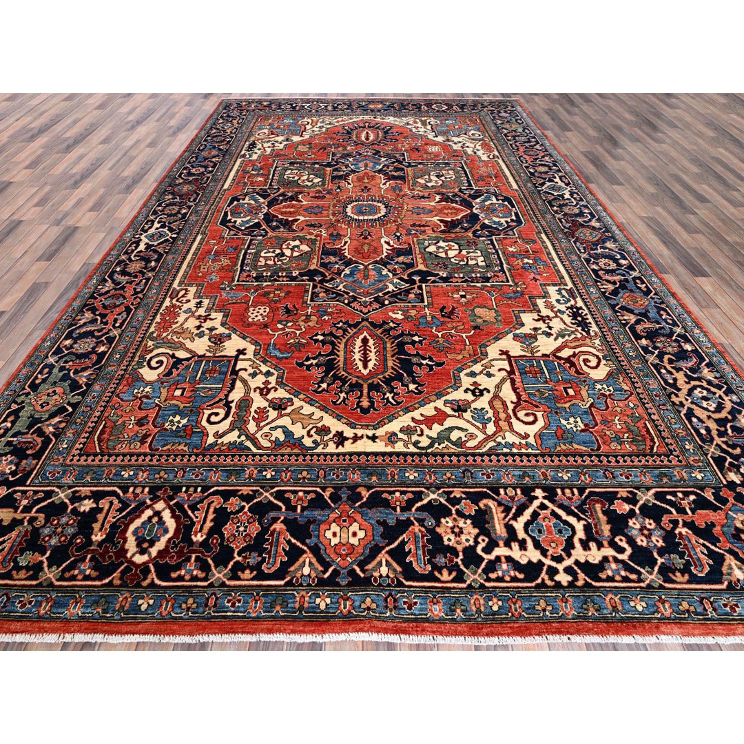 9'10" x 14'3" New Hand Knotted Red Wool Rectangle Oriental Rug - MOA1021095
