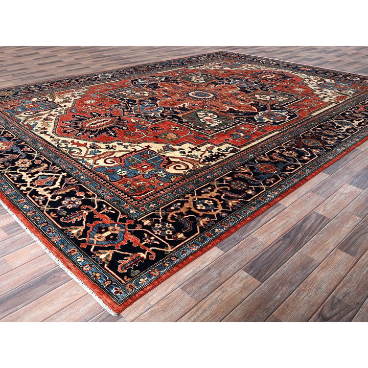 9'10" x 14'3" New Hand Knotted Red Wool Rectangle Oriental Rug - MOA1021095