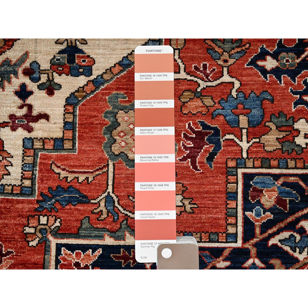 9'10" x 14'3" New Hand Knotted Red Wool Rectangle Oriental Rug - MOA1021095