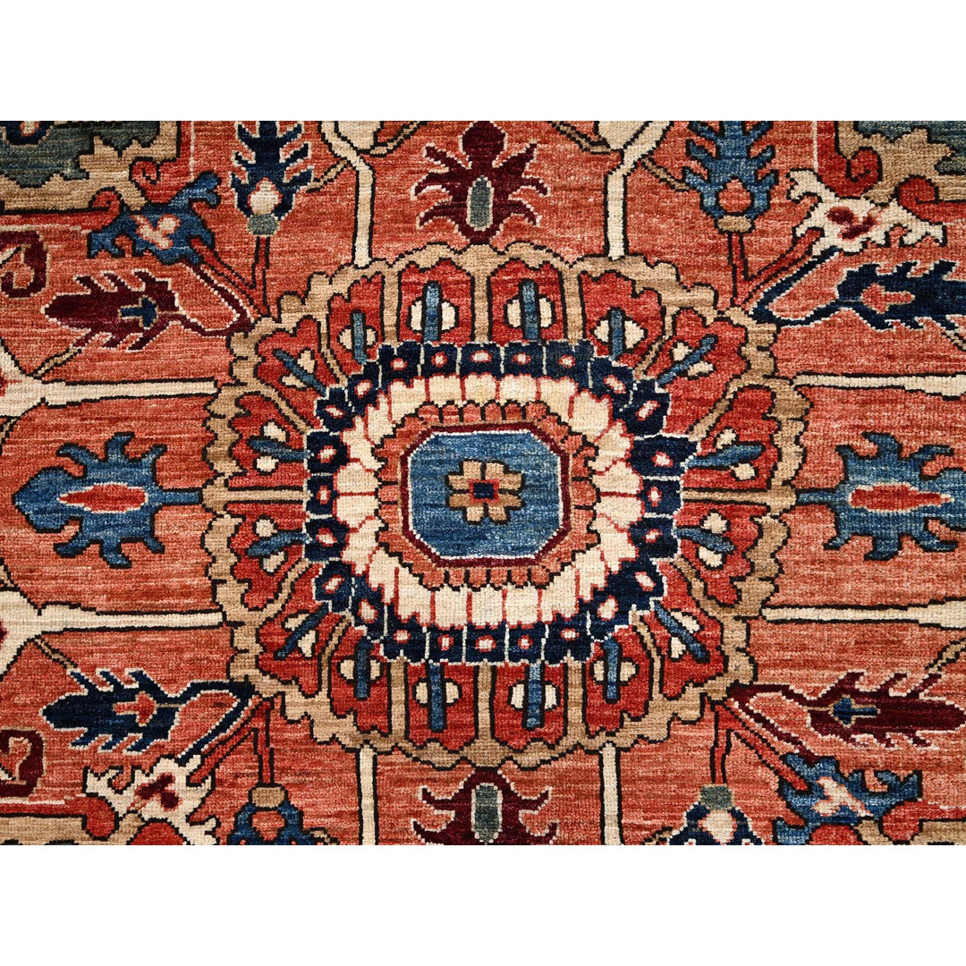 9'10" x 14'3" New Hand Knotted Red Wool Rectangle Oriental Rug - MOA1021095