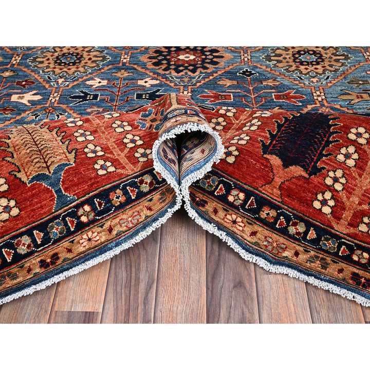 10'1" x 13'9" New Hand Knotted Blue Wool Rectangle Oriental Rug - MOA1021096