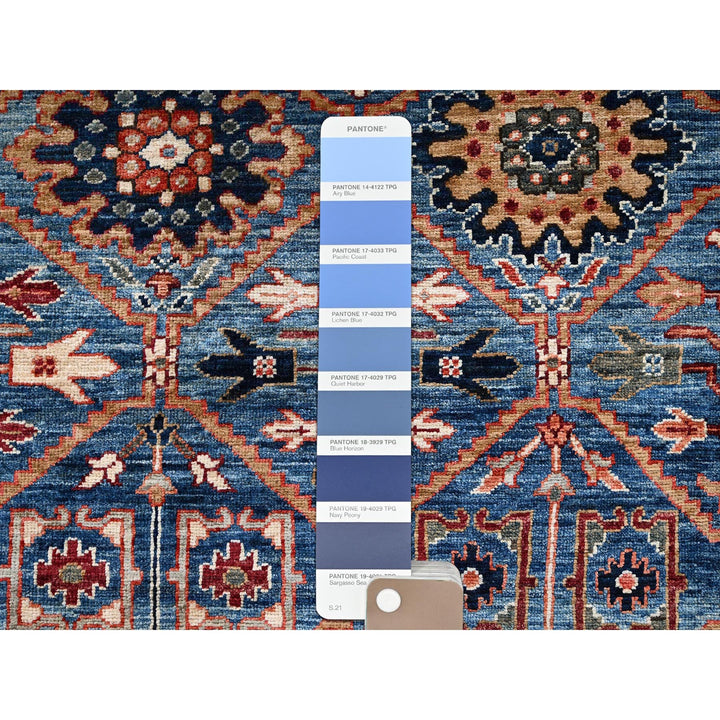10'1" x 13'9" New Hand Knotted Blue Wool Rectangle Oriental Rug - MOA1021096
