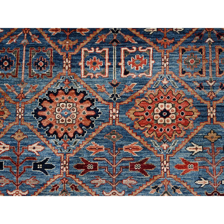 10'1" x 13'9" New Hand Knotted Blue Wool Rectangle Oriental Rug - MOA1021096