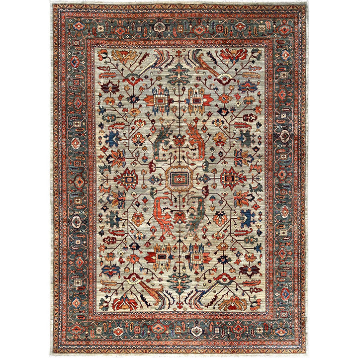 10'4" x 14'0" New Hand Knotted Green Wool Rectangle Oriental Rug - MOA1021097