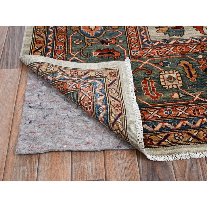 10'4" x 14'0" New Hand Knotted Green Wool Rectangle Oriental Rug - MOA1021097