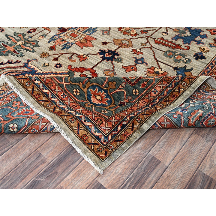 10'4" x 14'0" New Hand Knotted Green Wool Rectangle Oriental Rug - MOA1021097