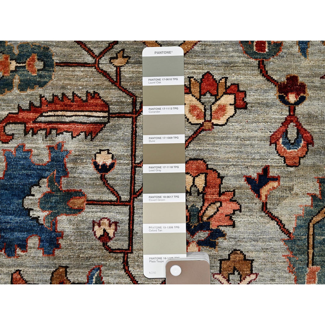 10'4" x 14'0" New Hand Knotted Green Wool Rectangle Oriental Rug - MOA1021097