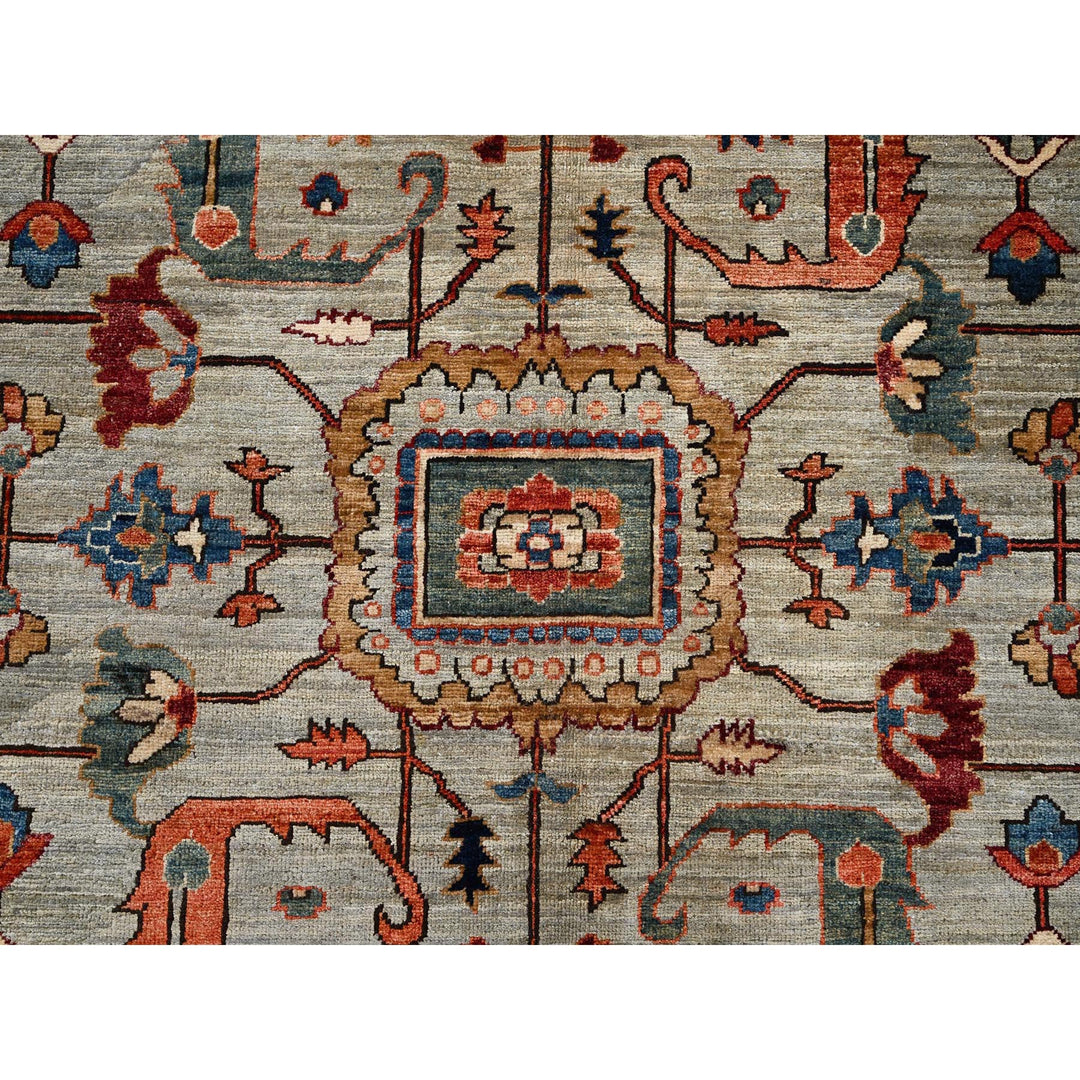 10'4" x 14'0" New Hand Knotted Green Wool Rectangle Oriental Rug - MOA1021097