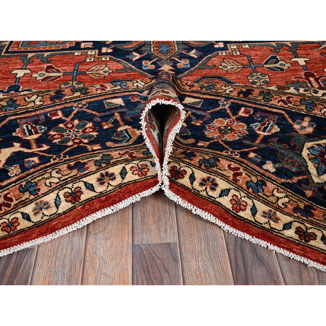 10'2" x 13'10" New Hand Knotted Red Wool Rectangle Oriental Rug - MOA1021098