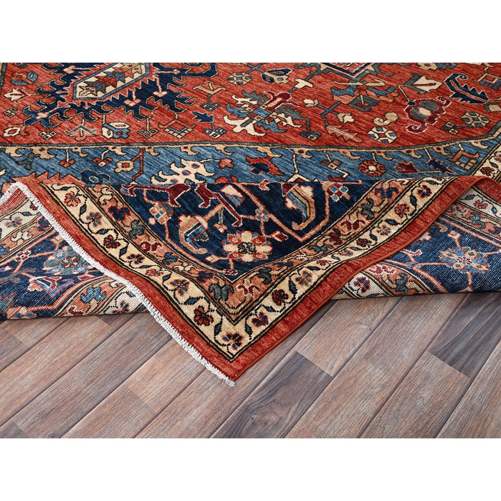 10'2" x 13'10" New Hand Knotted Red Wool Rectangle Oriental Rug - MOA1021098