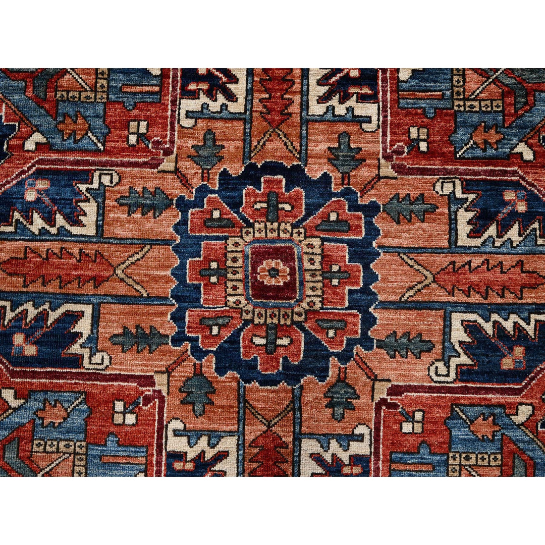 10'2" x 13'10" New Hand Knotted Red Wool Rectangle Oriental Rug - MOA1021098