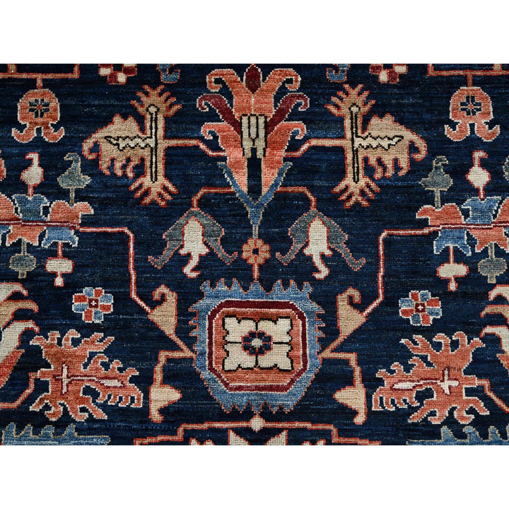 9'2" x 11'10" New Hand Knotted Blue Wool Rectangle Oriental Rug - MOA1021099
