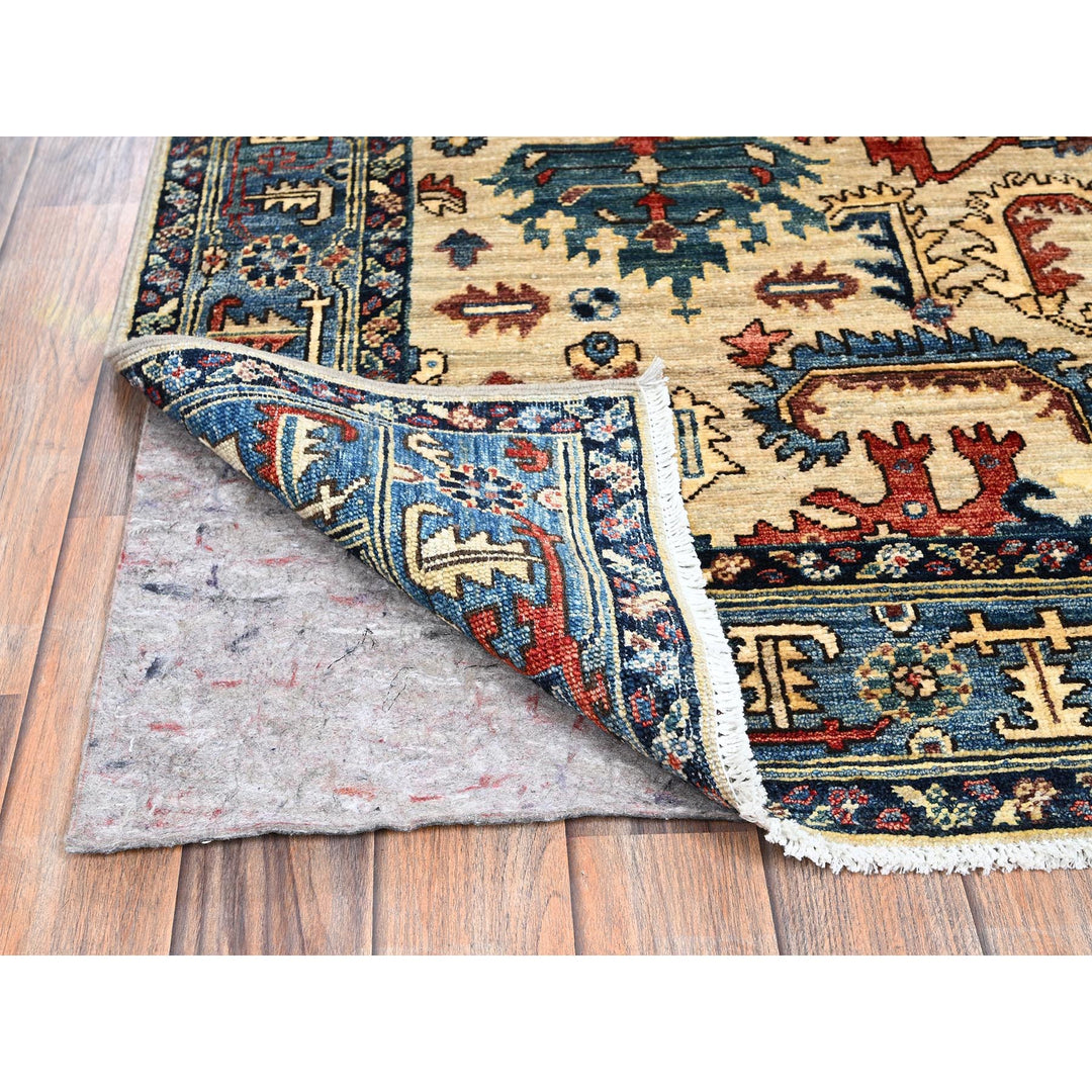 5'9" x 8'6" New Hand Knotted Ivory Wool Rectangle Oriental Rug - MOA1021101