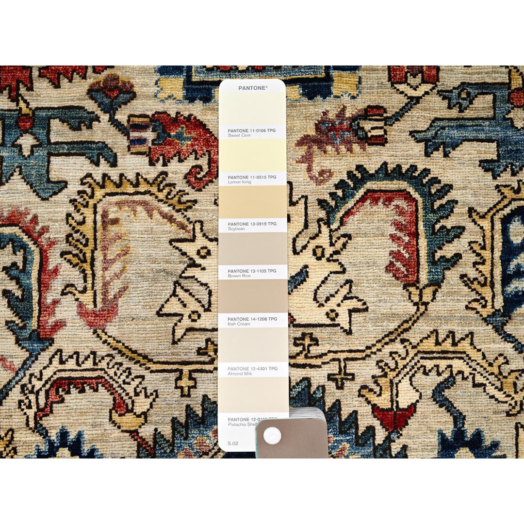 5'9" x 8'6" New Hand Knotted Ivory Wool Rectangle Oriental Rug - MOA1021101
