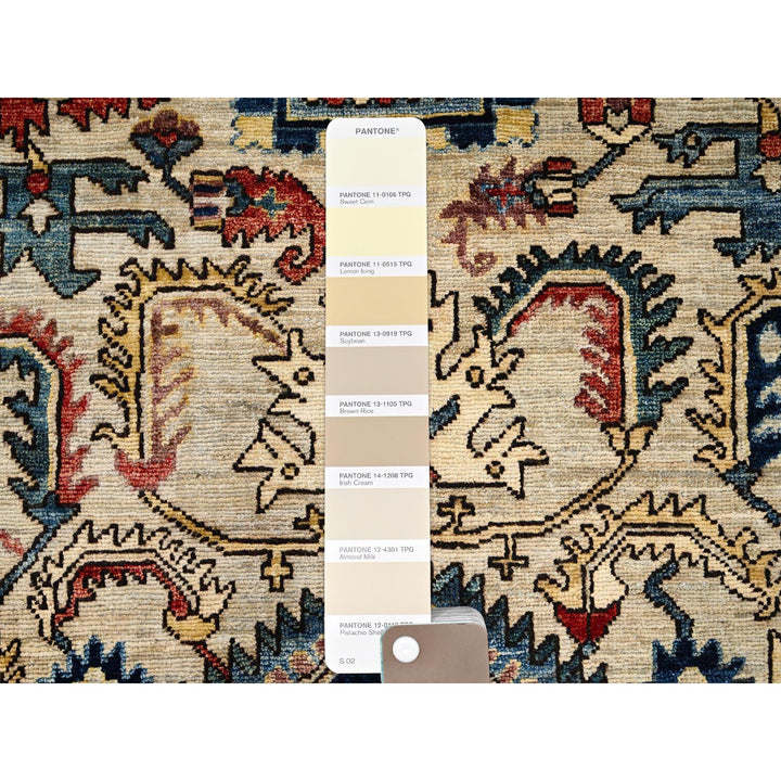 5'9" x 8'6" New Hand Knotted Ivory Wool Rectangle Oriental Rug - MOA1021101