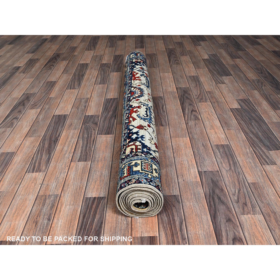 5'9" x 8'6" New Hand Knotted Ivory Wool Rectangle Oriental Rug - MOA1021101