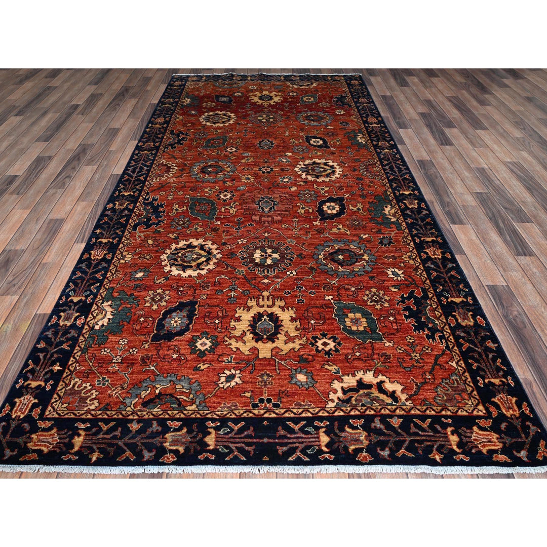 5'2" x 10'1" New Hand Knotted Red Wool Runner Oriental Rug - MOA1021102