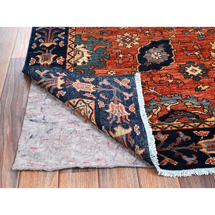 5'2" x 10'1" New Hand Knotted Red Wool Runner Oriental Rug - MOA1021102
