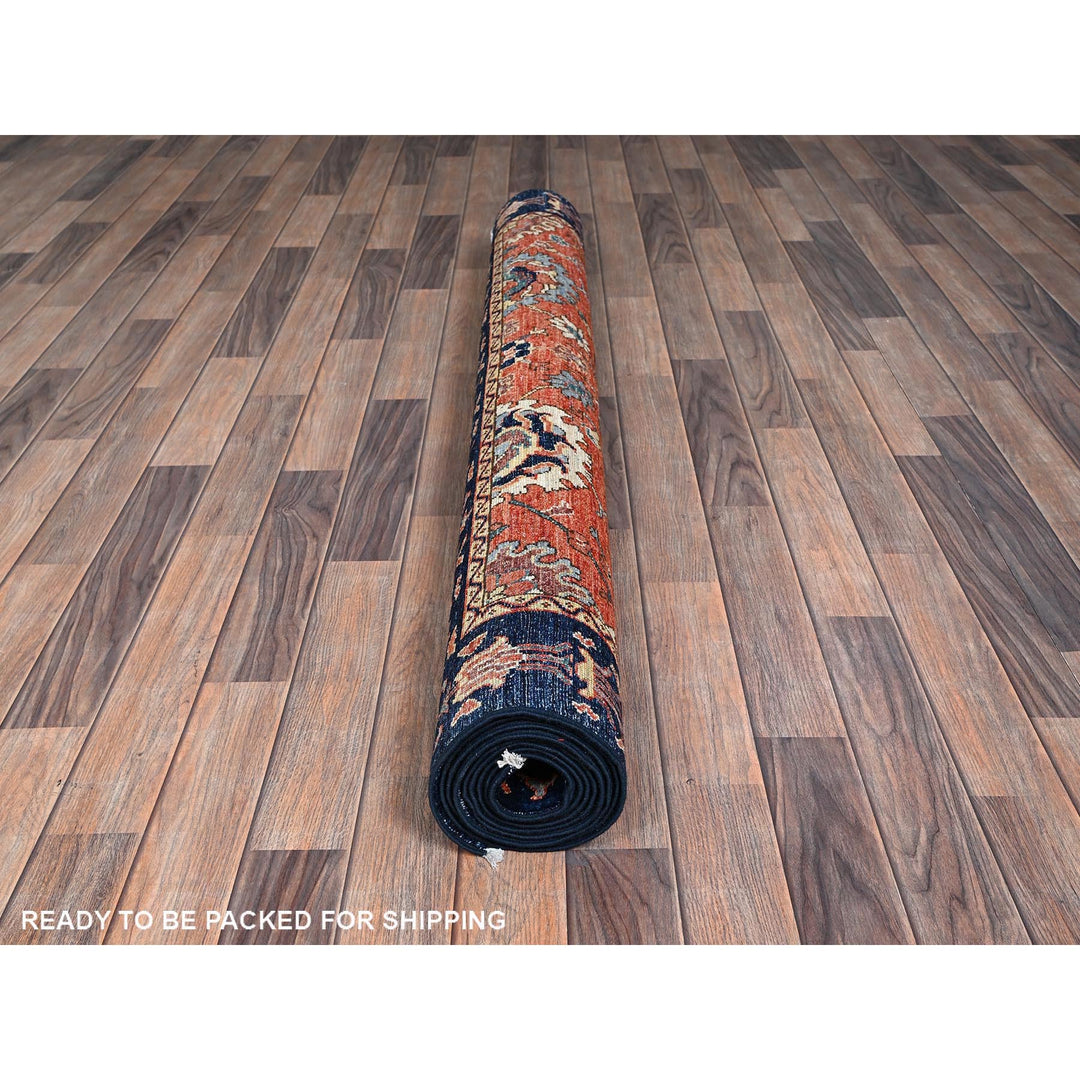 5'2" x 10'1" New Hand Knotted Red Wool Runner Oriental Rug - MOA1021102
