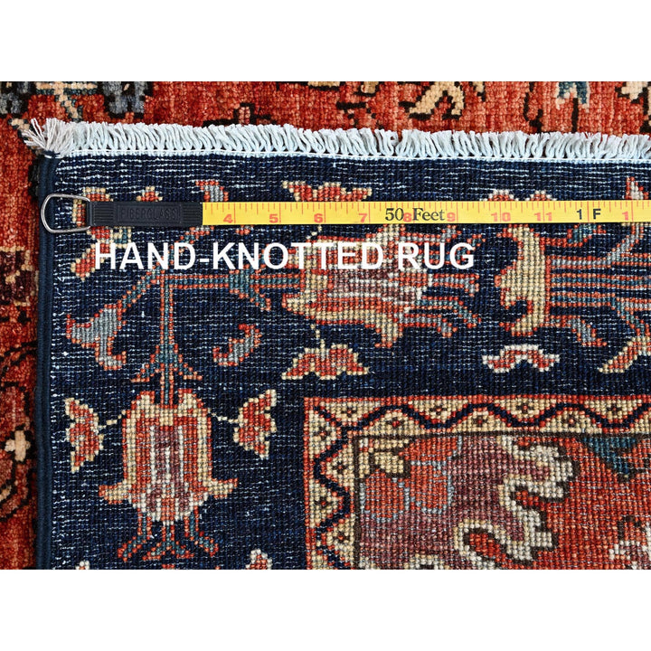 5'2" x 10'1" New Hand Knotted Red Wool Runner Oriental Rug - MOA1021102