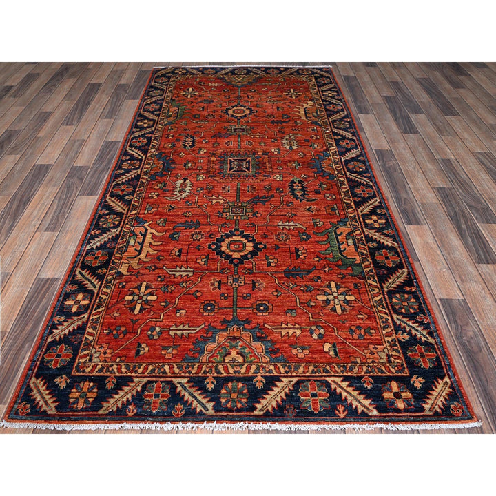 4'2" x 8'4" New Hand Knotted Red Wool Runner Oriental Rug - MOA1021104