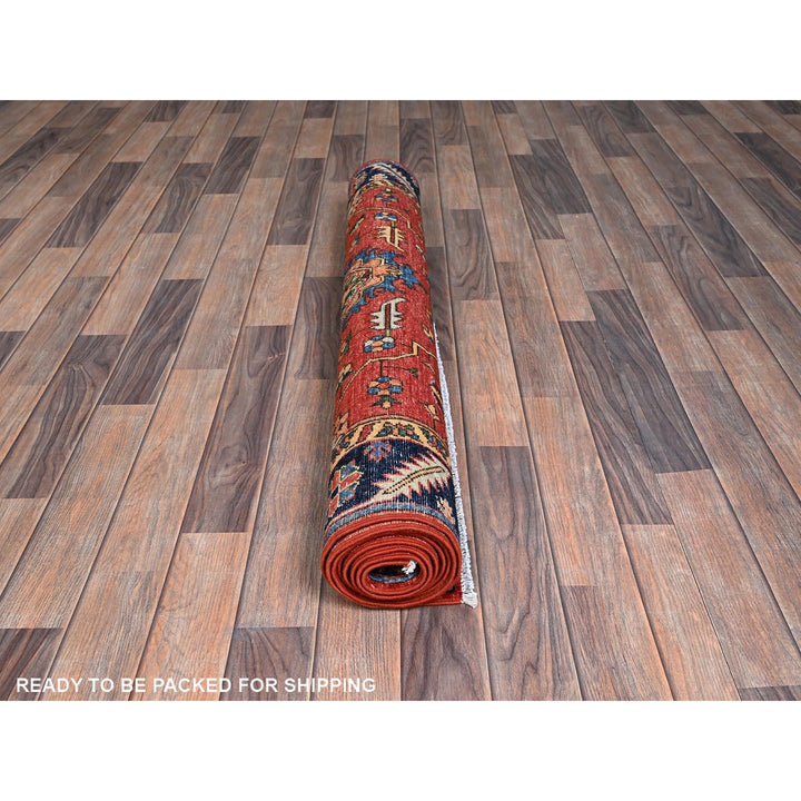 4'2" x 8'4" New Hand Knotted Red Wool Runner Oriental Rug - MOA1021104