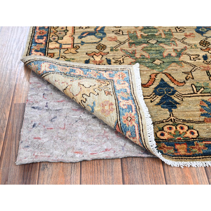 2'10" x 11'11" New Hand Knotted Green Wool Runner Oriental Rug - MOA1021105