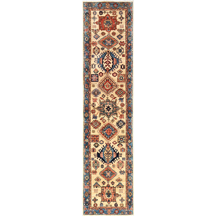 2'9" x 11'9" New Hand Knotted Ivory Wool Runner Oriental Rug - MOA1021109