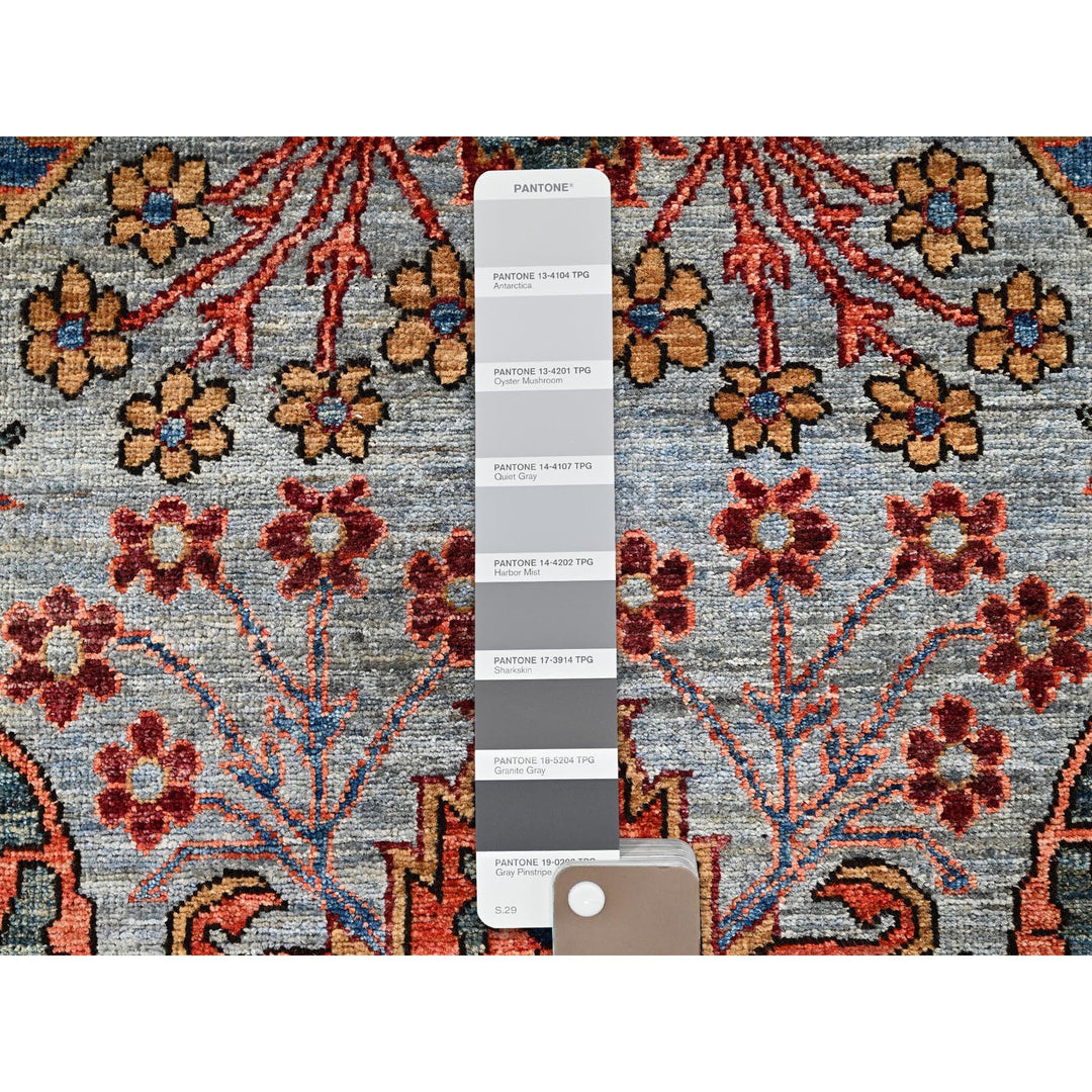 2'8" x 10'1" New Hand Knotted Grey Wool Runner Oriental Rug - MOA1021111