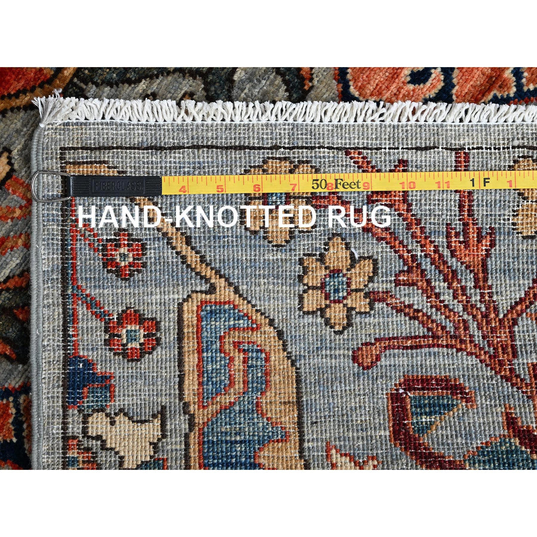 2'8" x 10'1" New Hand Knotted Grey Wool Runner Oriental Rug - MOA1021111