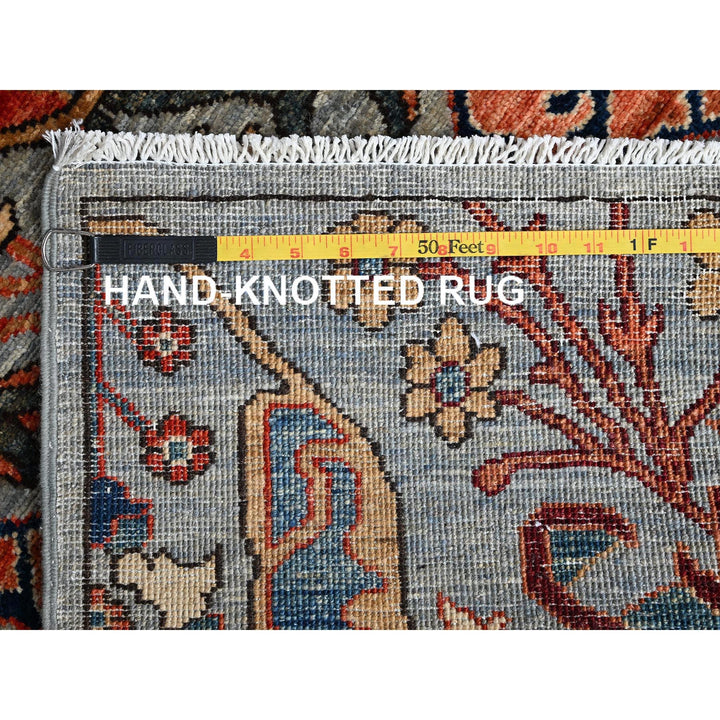 2'8" x 10'1" New Hand Knotted Grey Wool Runner Oriental Rug - MOA1021111