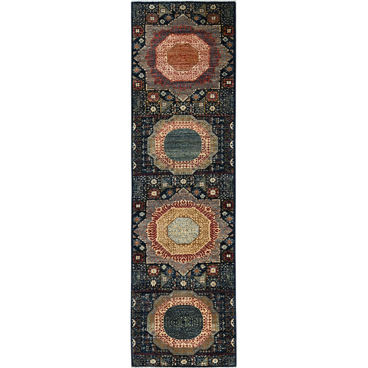 2'9" x 10'2" New Hand Knotted Blue Wool Runner Oriental Rug - MOA1021112