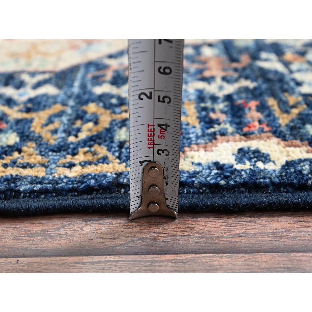 2'9" x 10'2" New Hand Knotted Blue Wool Runner Oriental Rug - MOA1021112