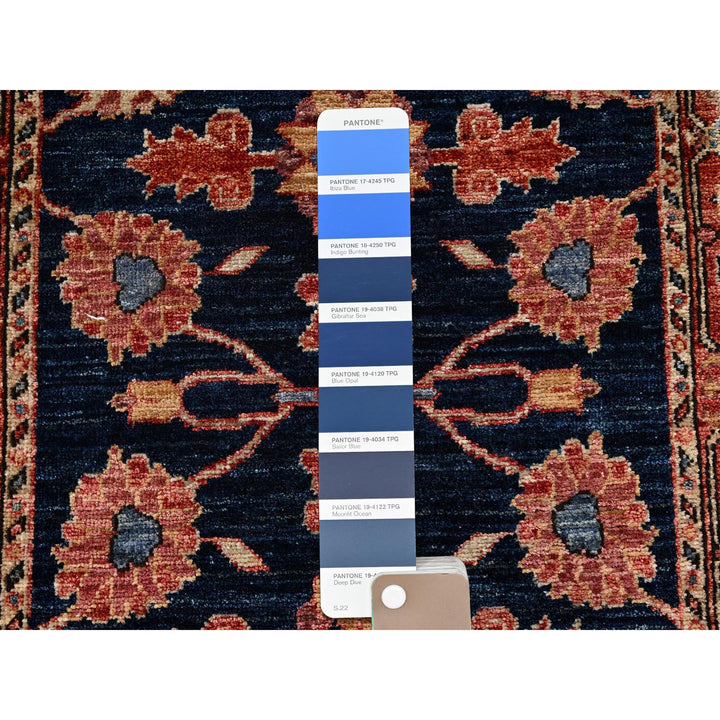 2'6" x 7'9" New Hand Knotted Blue Wool Runner Oriental Rug - MOA1021113