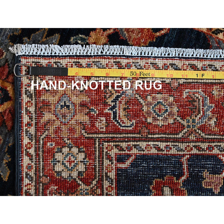 2'6" x 7'9" New Hand Knotted Blue Wool Runner Oriental Rug - MOA1021113