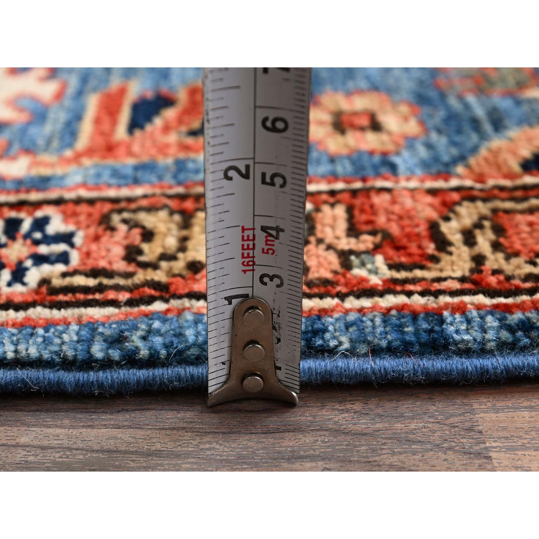 2'10" x 9'7" New Hand Knotted Blue Wool Runner Oriental Rug - MOA1021115