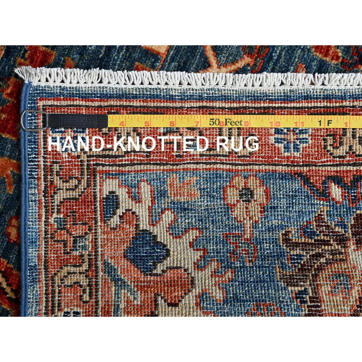 2'10" x 9'7" New Hand Knotted Blue Wool Runner Oriental Rug - MOA1021115
