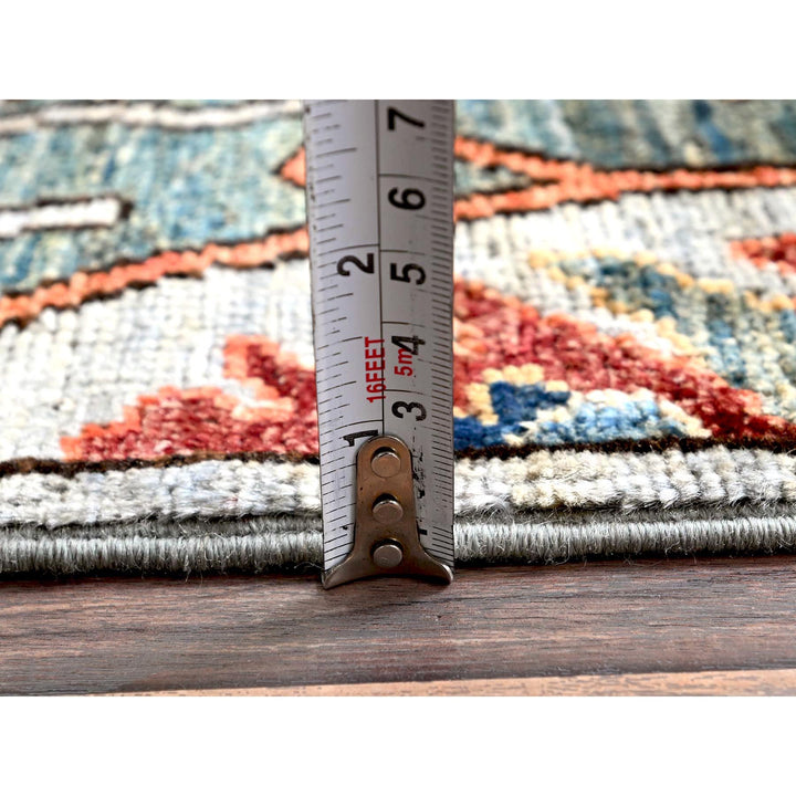 2'9" x 9'11" New Hand Knotted Grey Wool Runner Oriental Rug - MOA1021116