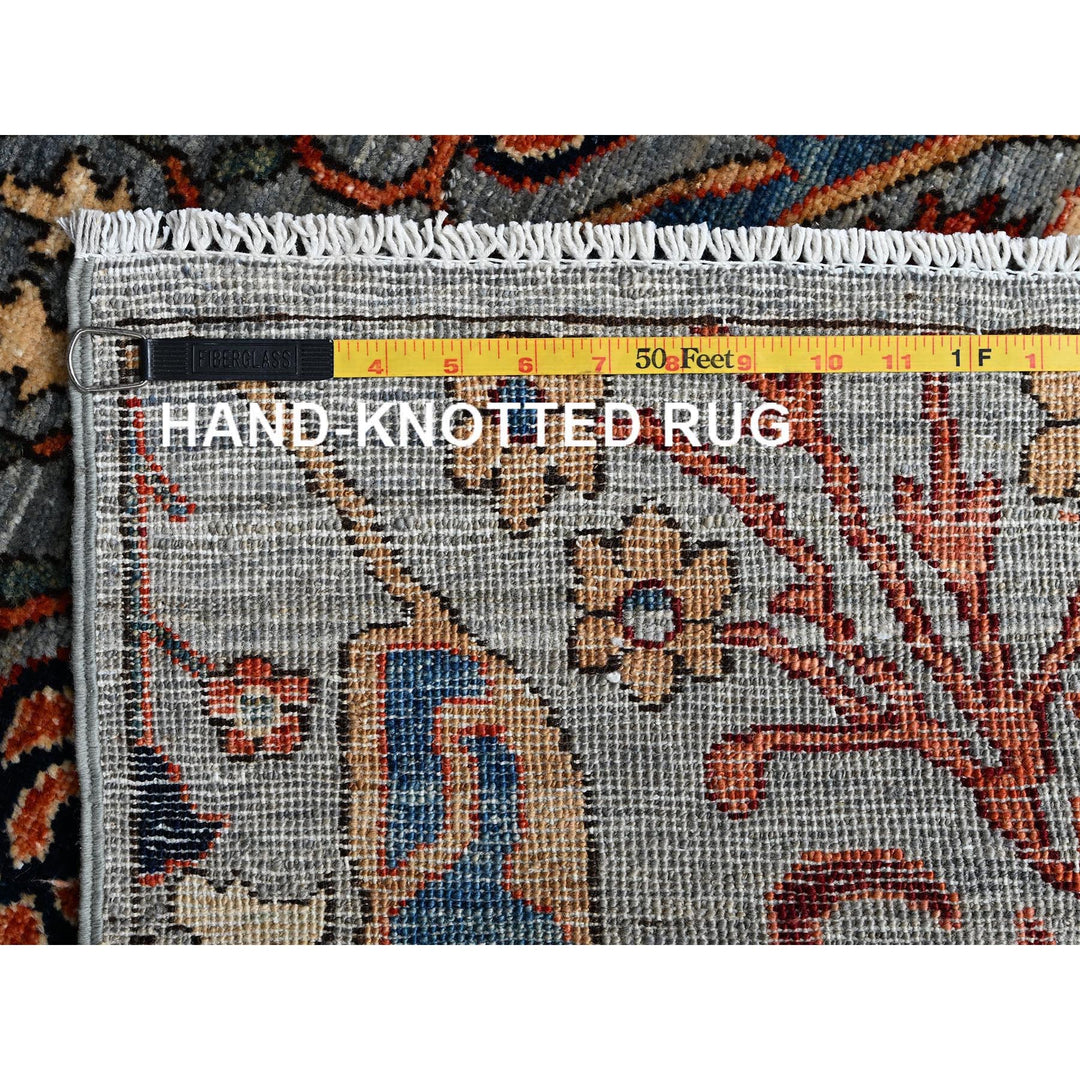 2'9" x 9'11" New Hand Knotted Grey Wool Runner Oriental Rug - MOA1021116