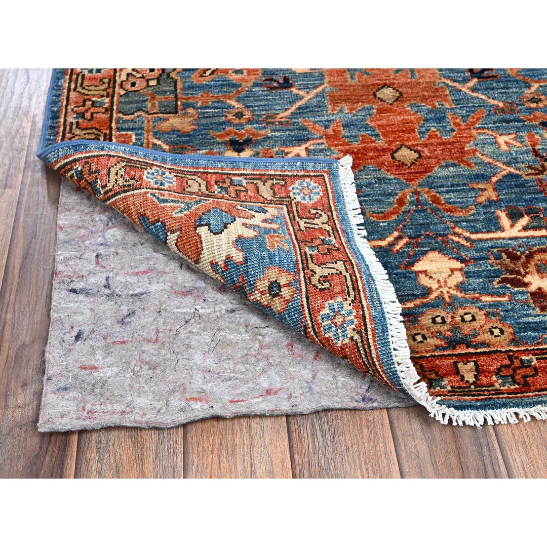 2'11" x 9'11" New Hand Knotted Blue Wool Runner Oriental Rug - MOA1021117