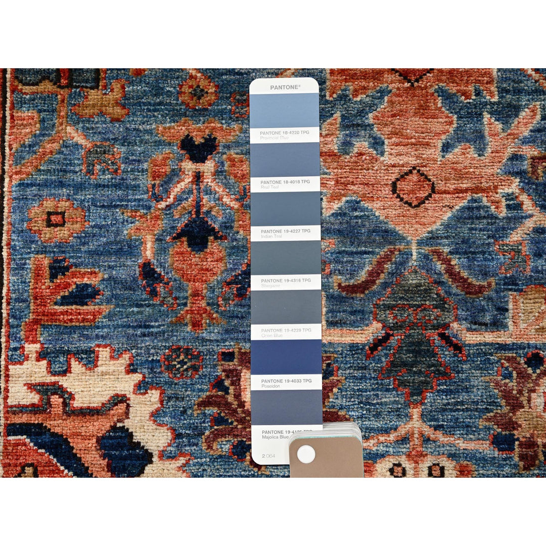 2'11" x 9'11" New Hand Knotted Blue Wool Runner Oriental Rug - MOA1021117