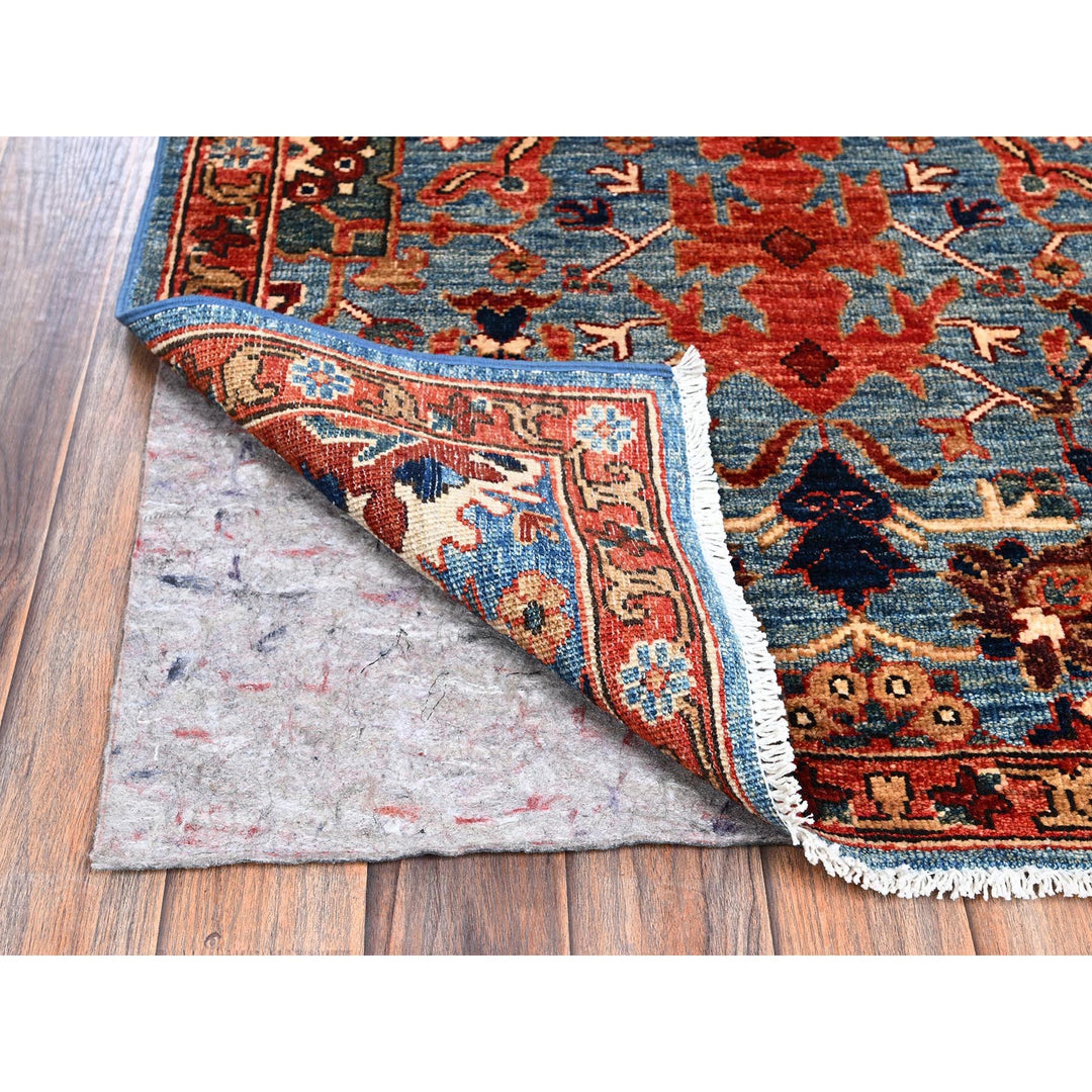 2'10" x 9'10" New Hand Knotted Blue Wool Runner Oriental Rug - MOA1021118