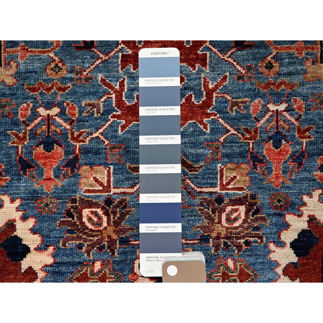 2'10" x 9'10" New Hand Knotted Blue Wool Runner Oriental Rug - MOA1021118