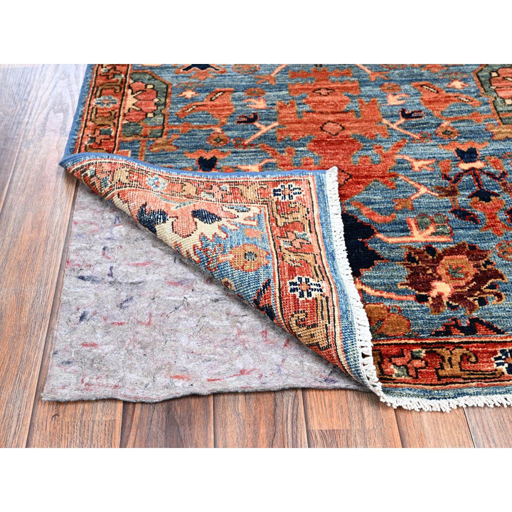 2'7" x 9'9" New Hand Knotted Blue Wool Runner Oriental Rug - MOA1021120